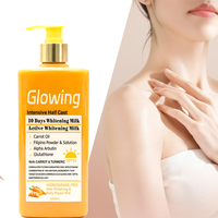 Lotion Corporelle Hydratante Éclaircissante et Blanchissante à l'Huile d'Argan, au Curcuma Biologique, à la Carotte et à la Papaye, à l'Acide Hyaluronique, Marque Privée