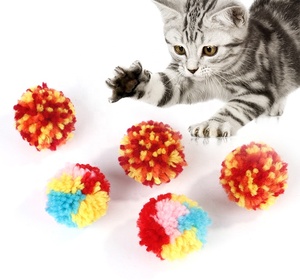 Giocattolo per Gatti a Forma <span class=keywords><strong>di</strong></span> Palla Rotonda in Morbida Lana Colorata, Interattivo e Divertente, Vendita Diretta dal Produttore - Product Image 1