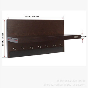 Wall Mounted Key Rack With <b>Shelf</b> And <b>Hooks</b> For Entryway Storage Organizers - Product Image 4