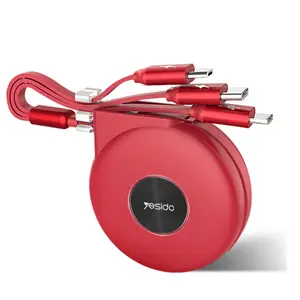 <span class=keywords><strong>Cable</strong></span> de Datos USB 3 en 1 Telescópico Tipo-C Micro 8 Pines 3.5A para Carga de Celulares - Product Image 1