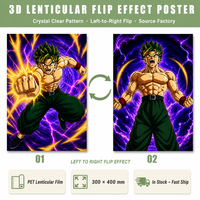 Stok 200 tasarımlar üzerinde 3D merceksi Anime boyama 30*40 cm PET Anime resimleri değiştirme 3D Anime hareket posterler dekorlar için