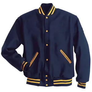 하이 퀄리티 맞춤형 로고 대표팀 재킷 디자인 수 놓은 가죽 소매 남자의 야구 울 대표팀 재킷