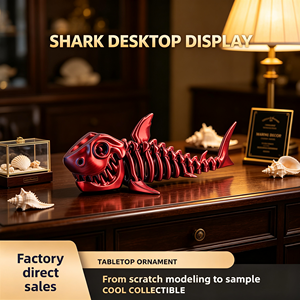 Modelo de Esqueleto de Tiburón Articulado Flexible, Impresión 3D, Figura de Hueso Animal con Articulaciones Móviles, Decoración de Escritorio, Exhibición para el Hogar - Product Image 2