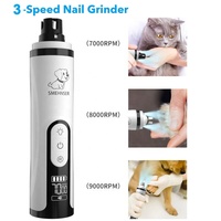 Lime à ongles électrique pour chien améliorée avec 2 LED, écran LCD, rechargeable, faible bruit, 3 vitesses, sans douleur, pour le soin des pattes