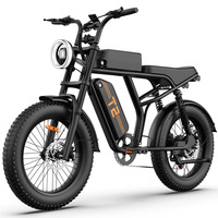 Vélo électrique tout-terrain et urbain, entrepôt UE/US, moteur arrière sans balais 48V 500W, pneus larges 20 pouces, porte-bagages arrière, autonomie 100 km