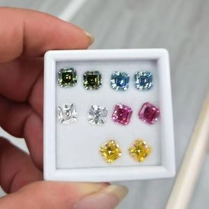 Xingsial Moissanita all'ingrosso colore blu <span class=keywords><strong>mare</strong></span> 4.5mm 10mm sintetico Moissanite diamante gemma Asscher taglio Moissanite pietra - Product Image 2