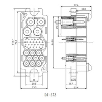 INNOOTEC DJ-37T/Z 37핀 하이브리드 전원 신호 커넥터 75A 35A 5A 직각 PCB 마운트 헤더 리셉터클 블라인드 매칭 EV/ES