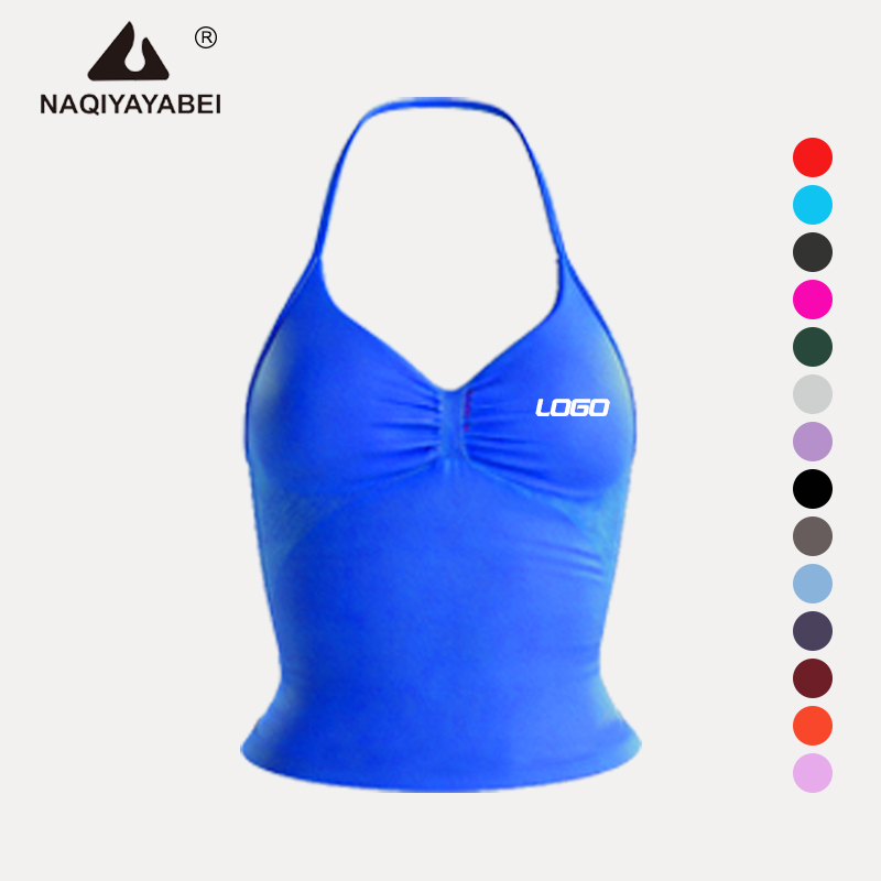 Women Seamless Impact Longline Strappy Top High Stretch Yoga Tank Top Fitness Gym Wear Ropa Deportiva Mujer