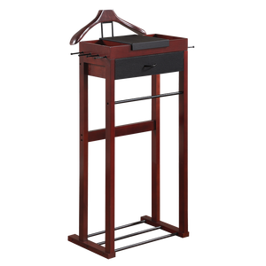 Clothing and Hat Rack Spider Design Antique Wood Freestanding 4-Hook 8-Shelf 46x24x108cm Hotel Wood <strong>Clothes</strong> <strong>Valet</strong> Stand - Product Image 1