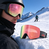 Masque de ski anti-buée sans monture avec protection UV pour hommes et femmes, idéal pour les sports d'hiver