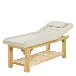 Cama massageadora de madeira sólida, venda quente de salão de beleza ou cama massageadora multifuncional com sala de armazenamento