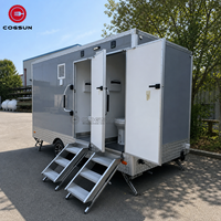 Cogsun Remorque Sanitaire Commerciale Portable de Luxe avec Ventilation et 4 Cabines