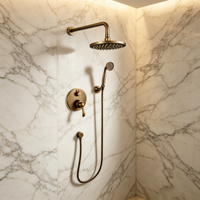 Ensemble de douche antique WEIHAO avec bras flexible courbé, pommeau de pluie, poignée en céramique, douchette à main, double sortie, système de douche vintage