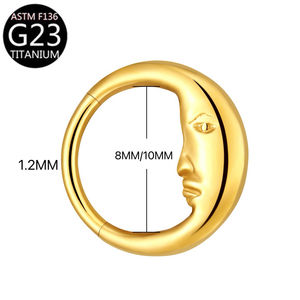 Anello per Naso in Titanio ASTM F136 a Forma di Luna, Gioielli per <span class=keywords><strong>Piercing</strong></span> al Naso, Septum, Orecchio, Daith, Rook, Gioielli per <span class=keywords><strong>Piercing</strong></span> Corporeo - Product Image 4