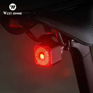 Feu arrière de vélo WEST BIKING, étanche, pour VTT et vélo de route, rechargeable, capteur de freinage intelligent, feu arrière de vélo à LED - Product Image 1