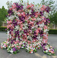 Panneaux muraux en tissu de fleurs rouges romantiques 3D 5D écologiques, rouleaux de fleurs rouges et blanches, décorations de fond de mur de fleurs pour mariage