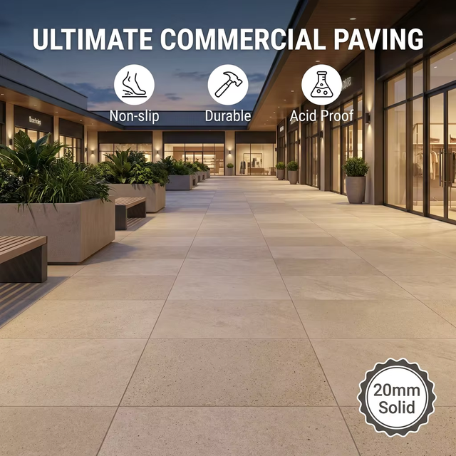 Supermarket High Flow Porcelain Flooring 1200x600 20mm Sesame Gray Matte Non Slip Wear Proof Commercial Paver