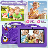 Tablet Educativa para Niños, con Control Parental, Anti-Caídas, Tipo C, 7 Pulgadas, 4GB+64GB, WiFi, Android 15, para Juegos y Estudio, Resistente a Golpes