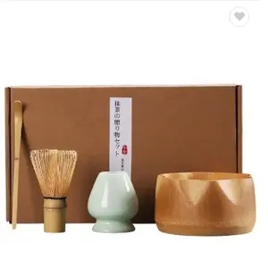 Tea Ecocoffee Wholesale Matcha Tea Tools Whisk Bowl Spoon Cup Matcha Whisk Bamboo Set With Gift Box