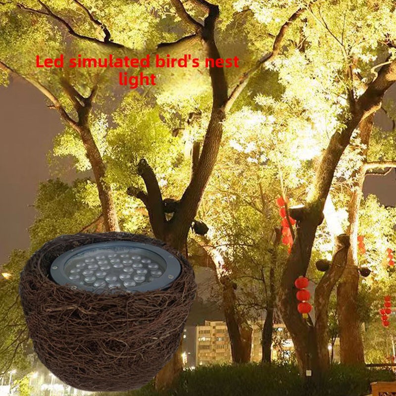 Outdoor Waterproof Bird Nest Lamp for Garden Tree Trunk Floodlight LED Lamp Suitable for Park and Tree Lighting Projects