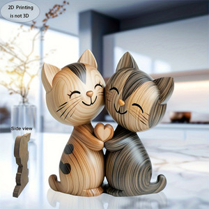 Letrero <span class=keywords><strong>de</strong></span> Madera con Diseño <span class=keywords><strong>de</strong></span> Gato 2D, Adorno <span class=keywords><strong>de</strong></span> Escritorio, Placa Decorativa para Mesa, para Hogar u Oficina, Envío Directo JIT - Product Image 4