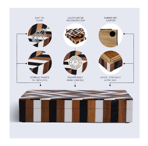 Boîte de rangement décorative artisanale pour la maison avec couvercle, boîte à télécommande en bois, support pour télécommande pour le salon, table basse - Product Image 2
