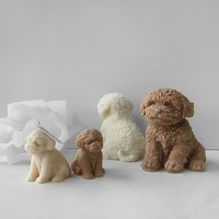 Molde de silicona 3D para velas aromáticas de cachorros, forma de perro lindo, antiadherente, juego de 17 piezas para jabón hecho a mano, pegamento y manualidades de yeso.