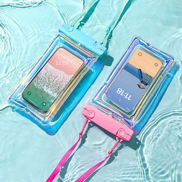 IPX8 Waterproof Phone Pouch & Beach Bag Hologram Kayak Accessories for iPhone Max up to 8.3" Mobile Phone Bags