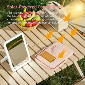 Biểu Tượng Tùy Chỉnh Máy Tính Để Bàn Di Động Năng Lượng Mặt Trời Du Lịch Có Thể Điều Chỉnh Màu Sắc Vuông Linh Hoạt Xoay Trang Điểm Vanity Với Ánh Sáng <span class=keywords><strong>Up</strong></span> Gương - Product Image 6