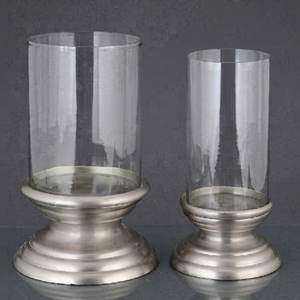 Candelabro de Aluminio y Vidrio Hecho a Mano con Diseño Europeo, Centro de Mesa para Bodas, Ecológico, Aromático, Disponible en Color Estaño - Product Image 1