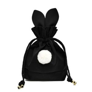 Bolsas de satén de seda suave al por mayor para regalo, embalaje de prendas, bolsas con cordón, personalizadas, negras, pequeñas, para pelucas de cabello. - Product Image 2