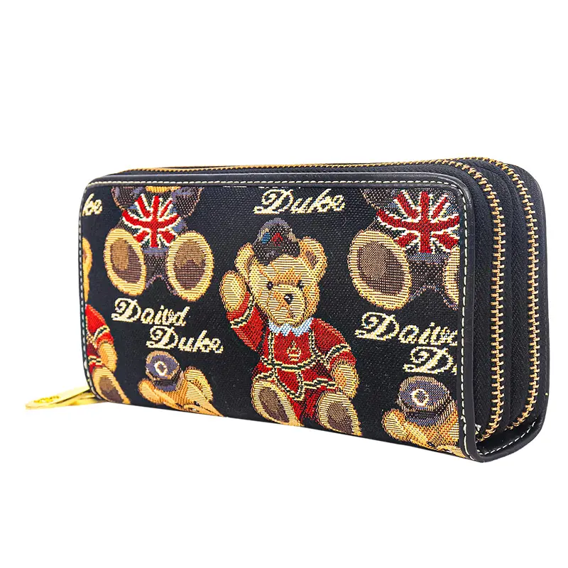 PU Leather Cute Bear Pattern Soft Long Clutch Women Wallet New Custom High Quality Fashion Gift Purses