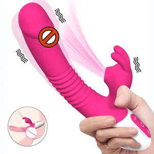 LUFILUFI Vibrator Penghisap Kelinci, Alat Getar Realistis Dildo G Spot Stimulator Klitoris Vagina, Vibrator Dildo untuk Wanita