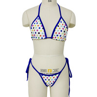 Haute qualité danseuse deux pièces Polyester dames Sexy Bikini haut décapant tenues femmes taille basse pantalon vêtements de danse exotique