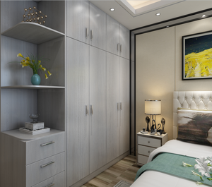 Armoire de chambre à coucher moderne autoportante à portes battantes, personnalisable, peut être équipée d'une coiffeuse et d'un bureau d'étude pour une utilisation hôtelière - Product Image 6