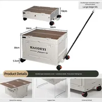Boîte de rangement pliable et étanche en PP pour camping et pique-nique, portable et multifonctionnelle XZ-50L pour salle d'étude