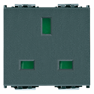เต้ารับไฟฟ้าแบบอังกฤษ Sicury 2P+T 13A สีเทา ขนาด 5.1x4.3x5.3 ซม. - Product Image 1