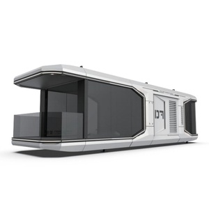 Conteneur maritime moderne de 40 pieds, type capsule, avec éclairage LED sur les bords, grandes fenêtres en verre, pour centre commercial, hôtel, entrepôt extérieur, parc, magasin, panneau sandwich - Product Image 3