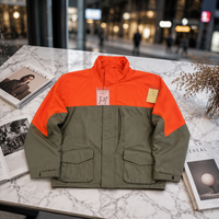 Veste de travail d'hiver pour homme en toile de coton tissée délavée, robuste, grande taille, color block, vêtement d'extérieur décontracté
