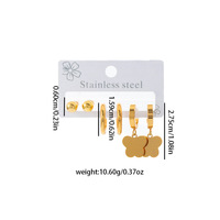 Anting-anting Baja Tahan Karat Motif Bunga, Ular, Kupu-kupu, Anting-anting Bentuk Hati, Anting-anting Salib, Anting-anting Stud
