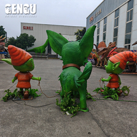 Modèle d'elfe et de chien animatroniques personnalisés |   Sculpture réaliste de créature fantastique OEM pour la décoration d'événements de parcs à thème