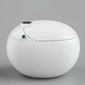 Nouveau luxe monobloc en forme d'oeuf en céramique automatique Intelligent multifonctionnel télécommande articles sanitaires <span class=keywords><strong>toilette</strong></span> intelligente - Product Image 2