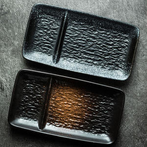 Plato de cerámica de 2 rejillas, hogar creativo con vinagre, plato doble, pastel, Sushi, platos de postre, plato frío para aperitivos, platos de pescado en la nieve - Product Image 2