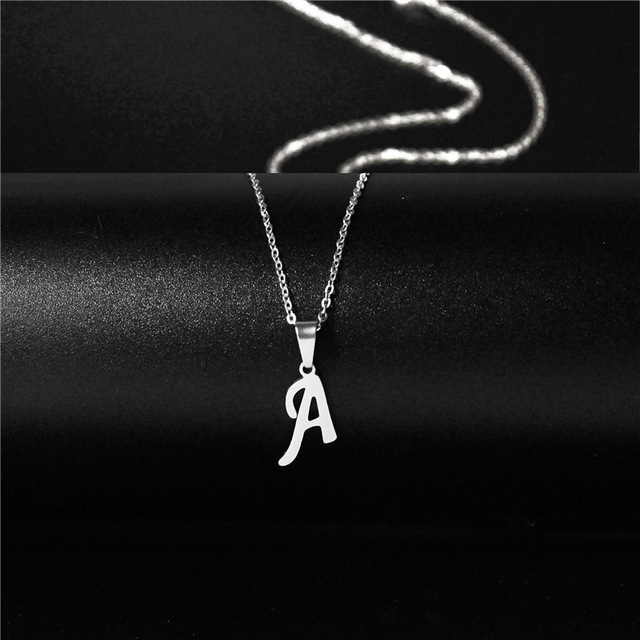26 Letters A-Z Initial Women's Trendy Alloy Custom Alphabet Letter Pendant Necklace Personalized Name Charm Gift Lover Friend