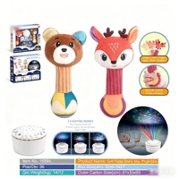 Projecteur d'étoiles Boîte à musique Peluche avec lumière et son, Coussin apaisant, Animal en peluche réconfortant pour le sommeil et le confort des enfants