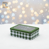 Boîte en métal carrée personnalisée de qualité alimentaire pour Noël avec fenêtre, couvercles et matériaux recyclés pour l'emballage de cadeaux, bonbons et biscuits