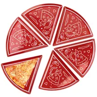 6 Đĩa Tròn Melamine Đầy Màu Sắc Lớn Độc Đáo, Bộ Đĩa Bánh Pizza Hình Tam Giác
