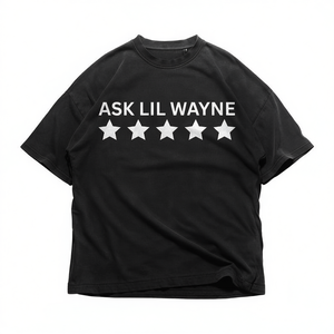 T-shirt Ask Lil Wayne unisex in cotone pesante, casual, streetwear, regalo per gli amanti della musica hip hop - Product Image 2
