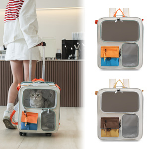 Moorpet/Moorpet <b>Cat</b> Bag Pet Bag Portable <b>Backpack</b> with Trolley, Breathable, Large Capacity Dog Bag - Product Image 1
