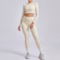 Nouvel arrivage de vêtements de sport de blocage personnalisés en nylon élasthanne Gym en plein air Yoga Fitness Yoga ensembles d'entraînement pour les femmes